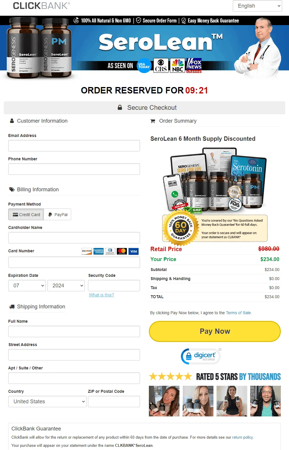 SeroLean Order Form